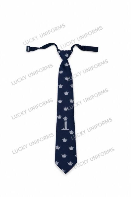 Iconic School Navy Blue Crown Pattern Tie
